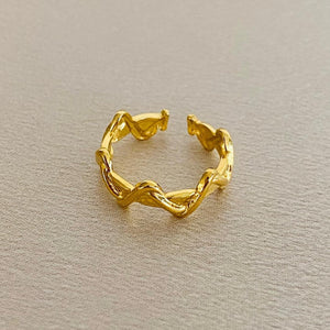 ANILLO ACERO GOLD - A213