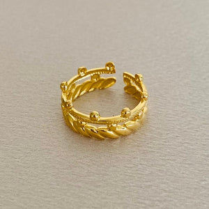 ANILLO ACERO GOLD - A220