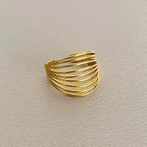 ANILLO ACERO GOLD A244