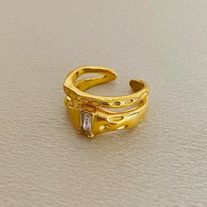 ANILLO ACERO GOLD - A215